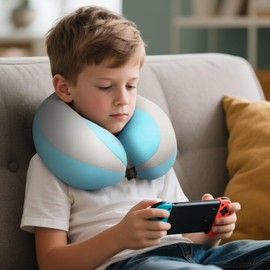 MOOB Kids Travel Pillow for Car Seat Kids U-Shape Travel Neck Pillow Support Children Stroller Pillow Blue