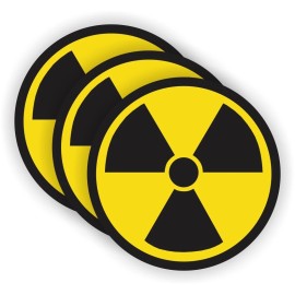 Unbranded/Generic 3pcs Radiation Symbol Hard Hat Stickers Helmet Decals Radioactive Biohazard