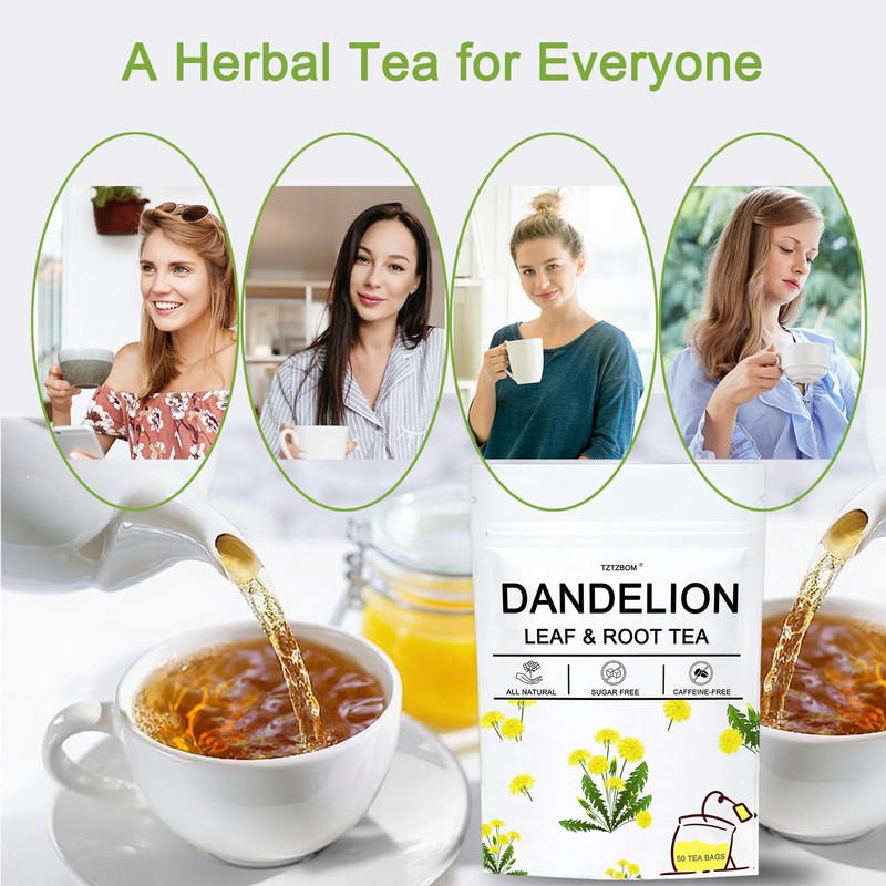 Dandelion Leaf & Root Tea Bags, 100% Natural Herbal Tea
