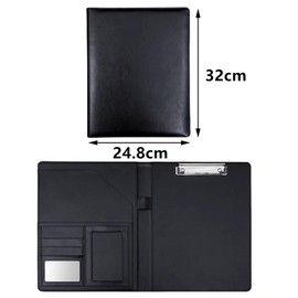 Gad2go Leather Conference Folder A4 Portfolio Travel Document Folder Business Clipboard for Office Business Meeting Travel (32x24.8x2 cm)