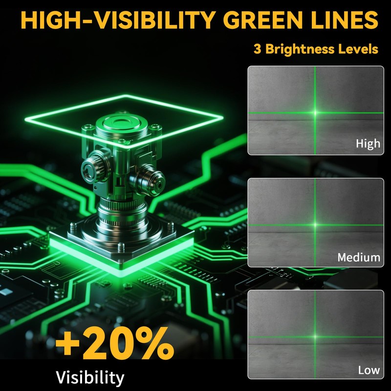 Laser Level 4x360° Self Leveling with Tripod & LCD Touch