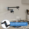 Lordear Pot Filler Faucet Black Commercial Wall Mount Stove Kitchen