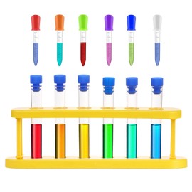 Plastic Pipette 13-Piece Test Tubes Pipette Set with Drip Pipettes and Piece Test Tube Stand Science Experiments Test Tube for Creative Laboratory