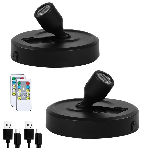 HOFUY Wireless LED Small Spotlight, Rechargeable Picture Lights, Uplighting I...