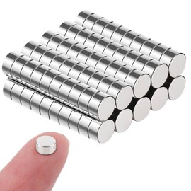 Pack of 100 Neodymium Magnets, Small Magnets Strong, 4 mm x 2 mm Extra Strong Neodymium Magnets Round, Mini Magnets for Magnetic Board, Round Magnets Fridge for Crafts, Magnets for Whiteboard, Office,