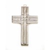 Laredo Import Polished Aluminum Weave Pattern Wall Cross-6.5 INCHES HIGH