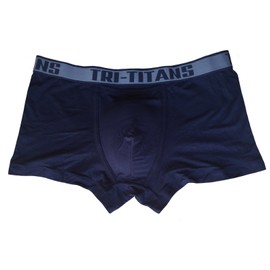 TRI-TITANS Men's Wrestling Singlet Shield Briefs Athletic Sports Underwear Padded Soft insert (Adult XS: 24"-26") Navy Blue