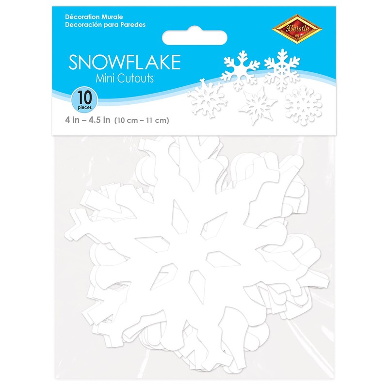 Beistle - Mini recortes de Navidad de copo de nieve,