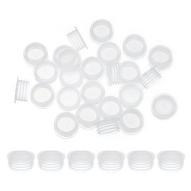 PATIKIL Salt and Pepper Shaker Stoppers 19mm/0.75", 50Pcs Plastic Salt Shaker Plug Replacement with Pull Ring Reusable Clear Round End Cap for Pots Bottles Pipes