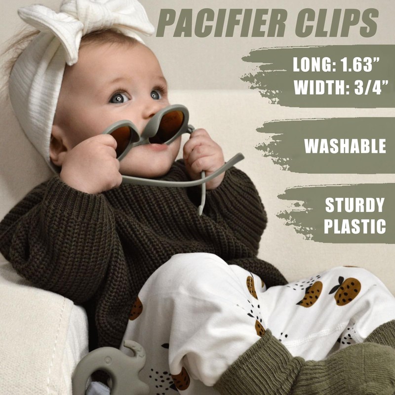 Demearly Pacifier Clip 3/4" Bib Clips Girls Baby for Pacifier