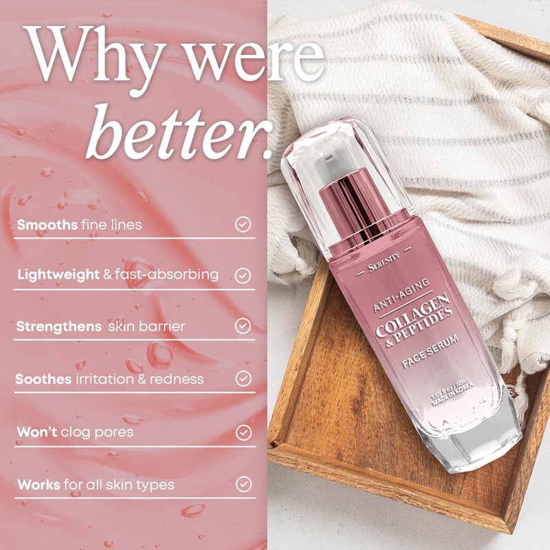 Serenity Dew Collagen & Peptides Face Serum - Dermatologist Tested