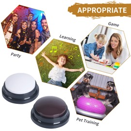 PELTEFLU Voice Recording Button, 30 Second Record Button for Dog Pet Interactivity, Gift for Friend, Family, 4 Color Have Coffee and White