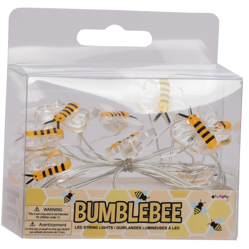iscream 10 Light Bumble Bees 51" Long Battery Operated Light