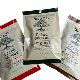 Fried Pecans -  3 flavors - Original - Sweet Heat - Cinnamon - Deep Fried Pecans. sweet. salty. crunchy. Garlic Snack Nut - Flavor: Original