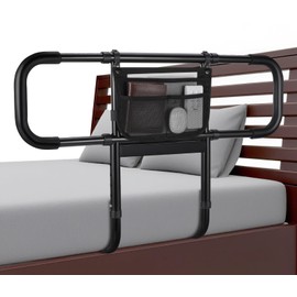 Bed Rails for Elderly Adults Safety, Extended Bed Assist Rail for Seniors with Motion Sensor Light - Adjustable Side Bed Guard Rails Handle Support Bar with Storage Bag, Fit King Queen Full Twin Beds