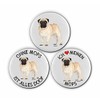 AdriLeo Fridge Magnet Set of 3 Pug (Beige/Fawn Standing)