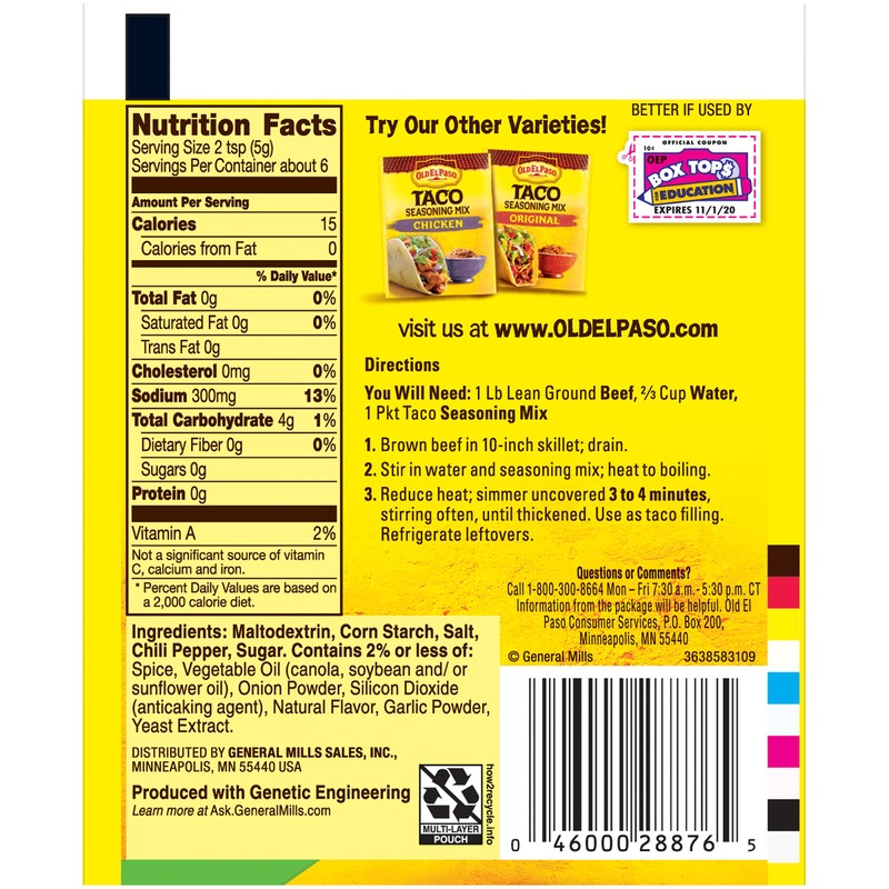 Old El Paso Taco Seasoning Mix, Mild, 1 oz Packet