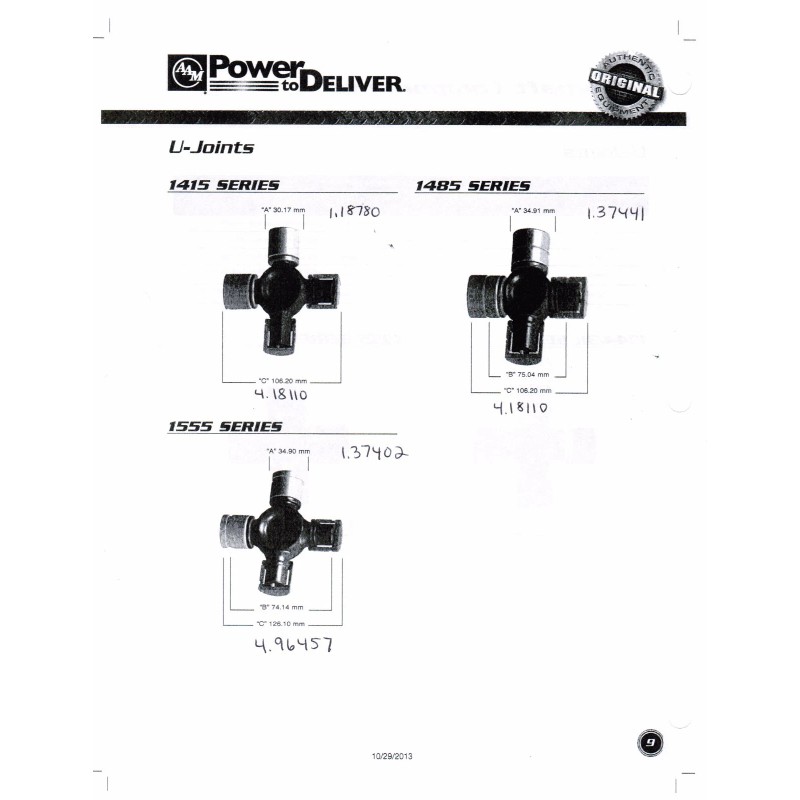 AMERICAN AXLE MANUFACTURING Dodge Driveshaft 4X4 Front Axle AAM 1555