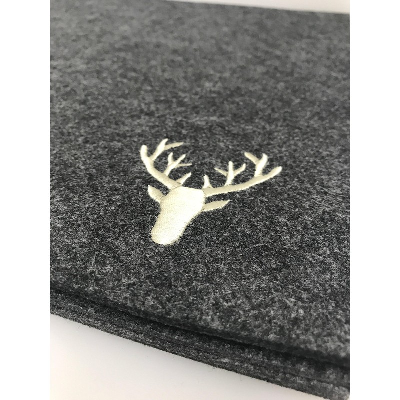 CH Trading Felt Deer Rectangular Placemats in Dark Grey with
