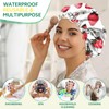 BHAHB 2 PCS Shower Cap Waterproof Double Layer Elastic Adjustable