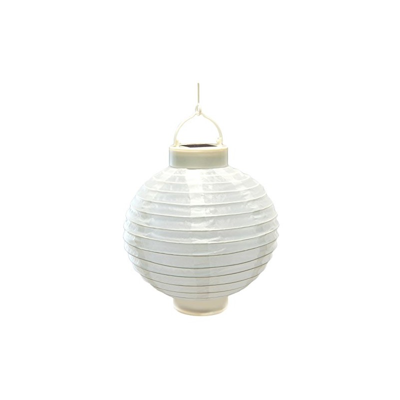 LumaBase Solar Powered Nylon Lanterns, White - Set of 3