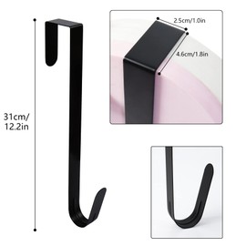 Qaziuy 2Pack Christmas Wreath Hanger for Front Door, Metal Wreath Door Hanger, Over The Door Wreath Hanger for Christmas Wreath Decor