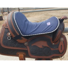 horzmetnex Western Saddle Seat Saver - Cushioned Saddle Pad for Shock Absorption, Breathable & Moisture-Wicking, Secure Fit, Durable Saddle Seat Saver for Comfortable Riding (Navy)