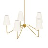 Electro bp;30" Dia 5-Arm Classic Chandeliers Polished Gold with White