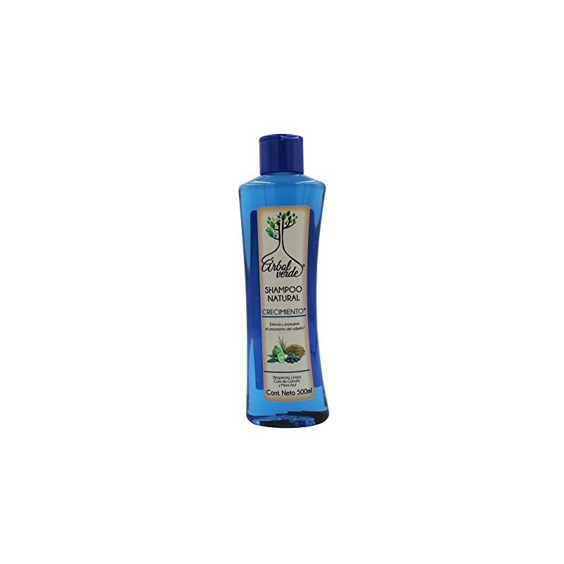 Arbol Verde Shampoo Natural Crecimiento con Bergamota, Linaza y Cola