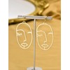 Hollow Out Face Design Dangle Earrings, Fashionable Jewelry for Women,