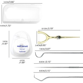 DKJEkdje Portable Toothpicks Pocket Set, Reusable Tooth Picks Flossers Dental Floss Picks Travel Tooth Picker Teeth Cleaning Kit for Adults, Rose Gold