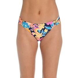 SUNSHINE 79 Women's Standard Side Shirred Hipster Bikini Swimsuit Bottom, Multi//Love Swirl, 4