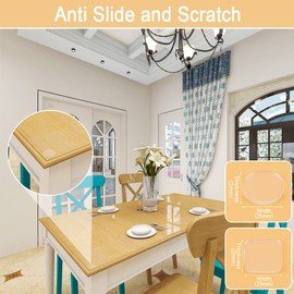 Premium Clear Soft Glass Table Top Bumper, Anti Slide and Scratch for Glass Table, Non-Adhesive Rubber Pads for Glass Table Top Spacer, Round and Square (25mm*2mm, 20 PCS)