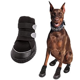 Adorepaw & Dog Shoes for Large Dogs with Reflective Straps, Dog Boots for Winter, Paw Protectors with Nonslip Sole, Dog Shoes Medium Size Dogs, Perfect for Outdoor Walking ( 4PCS/Set )