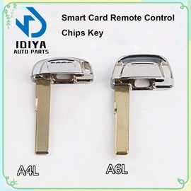 Deputy Factory Car Smart Card Remote Emergency Controller Uncut Zinc Alloy Chips Key Replacement Blade Inserts Compatible with A6L No Transponder 40506 (1 Pack)