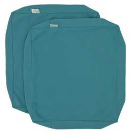 CozyLounge Indoor Outdoor Water Repellent High UV Resistant Patio Chair Cushion Cover (22"x22"x4" (2 Covers), Serenity Teal)