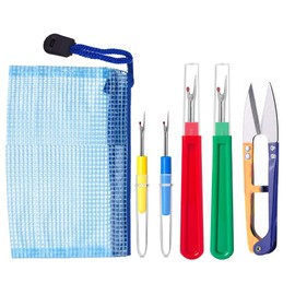 5 Pcs Seam Ripper Set, LIAMGUS Big and Small Sewing Stitch, Stitching Thread Unpicker, Seam Rippers for Sewing, Stitch Ripper with Scissor, Storage Bag, for Open Seams Hemming Seams