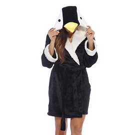6316-Penguin-XXL Just Love Critter Robe / Robes for Women, Penguin (Velour), XX-Large