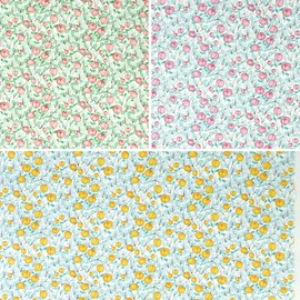 Qililandiy 7 Pcs Flower Series Fat Quarters Fabric Bundles Quilting Fabric Bundle Patchwork for Sewing Quilting and Crafting (18x22 inch)