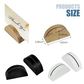 IHYjinchoo 8 Pcs Wooden Table Number Stands, Stylish Semicircular Wedding Table Name Holder, Place Card Holders for Banquet, Birthday Party, Restaurant, Office Tags & Photo Clips (White, Small)