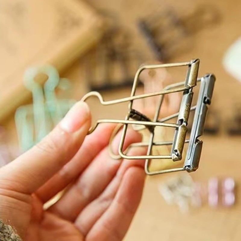 10 Pieces Metal Skeleton Binder Clip Metal Wire Foldback Clip