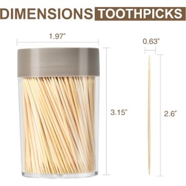 Toothpicks, 1000 Wooden Bamboo Toothpicks, Sturdy Toothpicks for Teeth Cleaning, Drinks, Barbecue, Picnic, Desserts