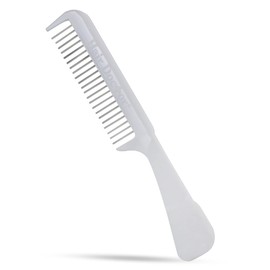 Hair Doctor Handle Comb with silky smooth rotating teeth reduces hair breakage and hair loss (22 Stainless Teeth, White Sheen)