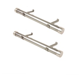 Rod Desyne 1.5" Side Curtain Rod 12-20 inch (Set of 2) - Satin Nickel