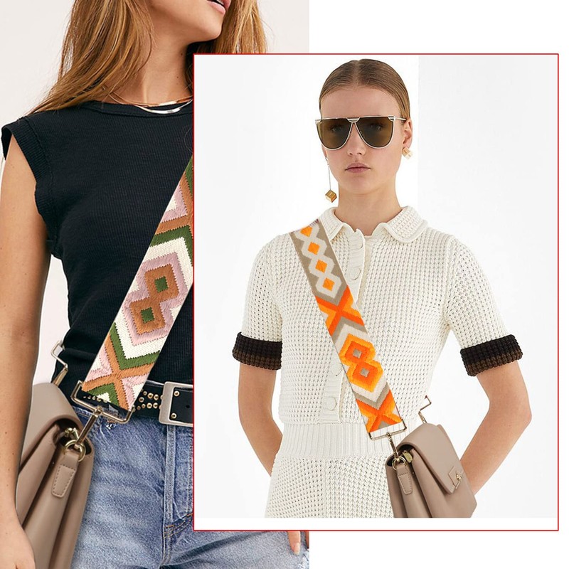 Wide Bag Strap, Adjustable Shoulder Strap, 5 cm Wide, Boho