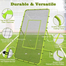 Adjustable Volleyball Rebounder Net 7x4 FT, Steel Frame & High-Tension PE Netting, Durable & Portable Volleyball Training Equipment Practice for Improving Volleying, Bumping, Spiking Skills (Green)