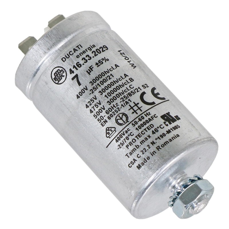 SPARES2GO Capacitor for Creda Tumble Dryer (7UF)