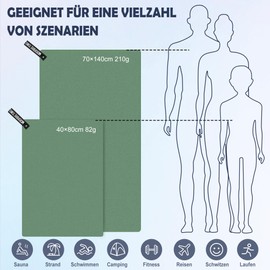 YC Kitchen Microfibre Towel, Quick-Absorbing Microfibre Fitness Towel, Suitable for Sports Towel, Travel Towel, Beach Towel, 40 x 80 cm