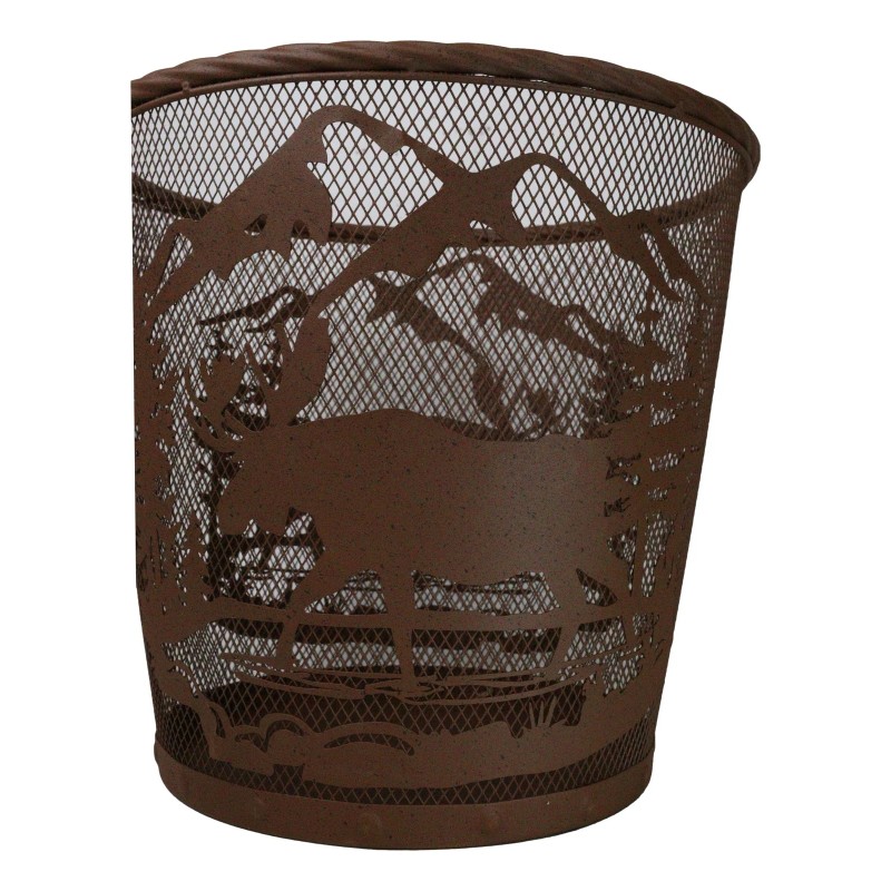 Ebros GIft Rustic Deer Moose By Pine Forest Mountains Metal