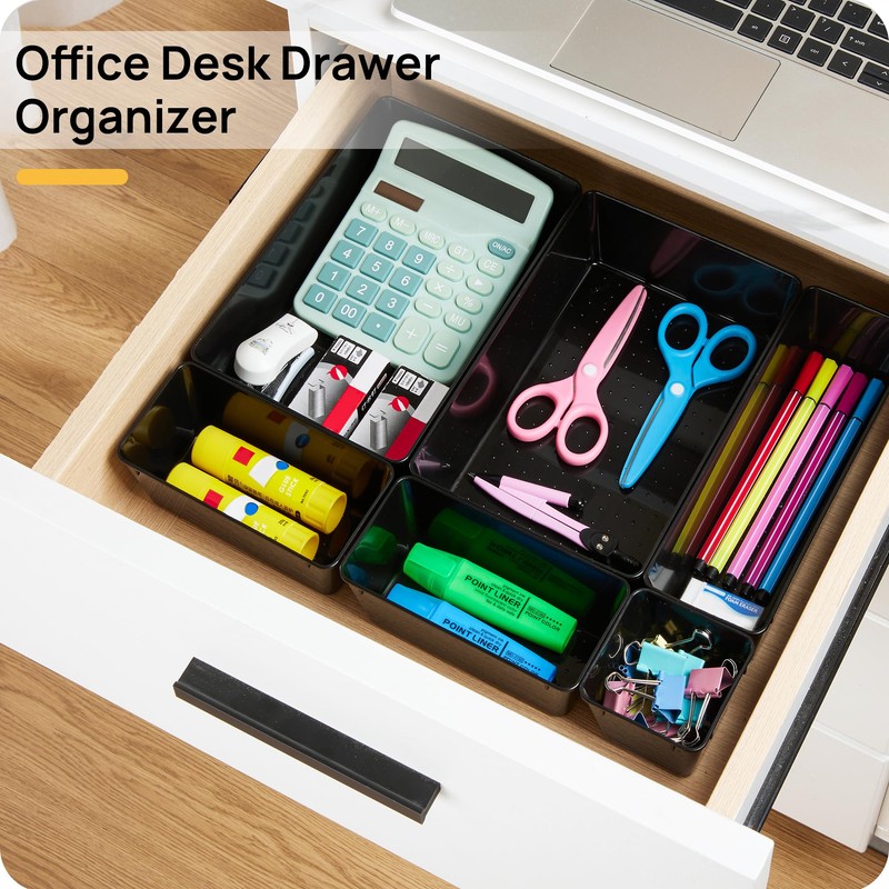 Vtopmart 44 PCS Plastic Drawer Organizers Set, 4-Size Versatile Bathroom